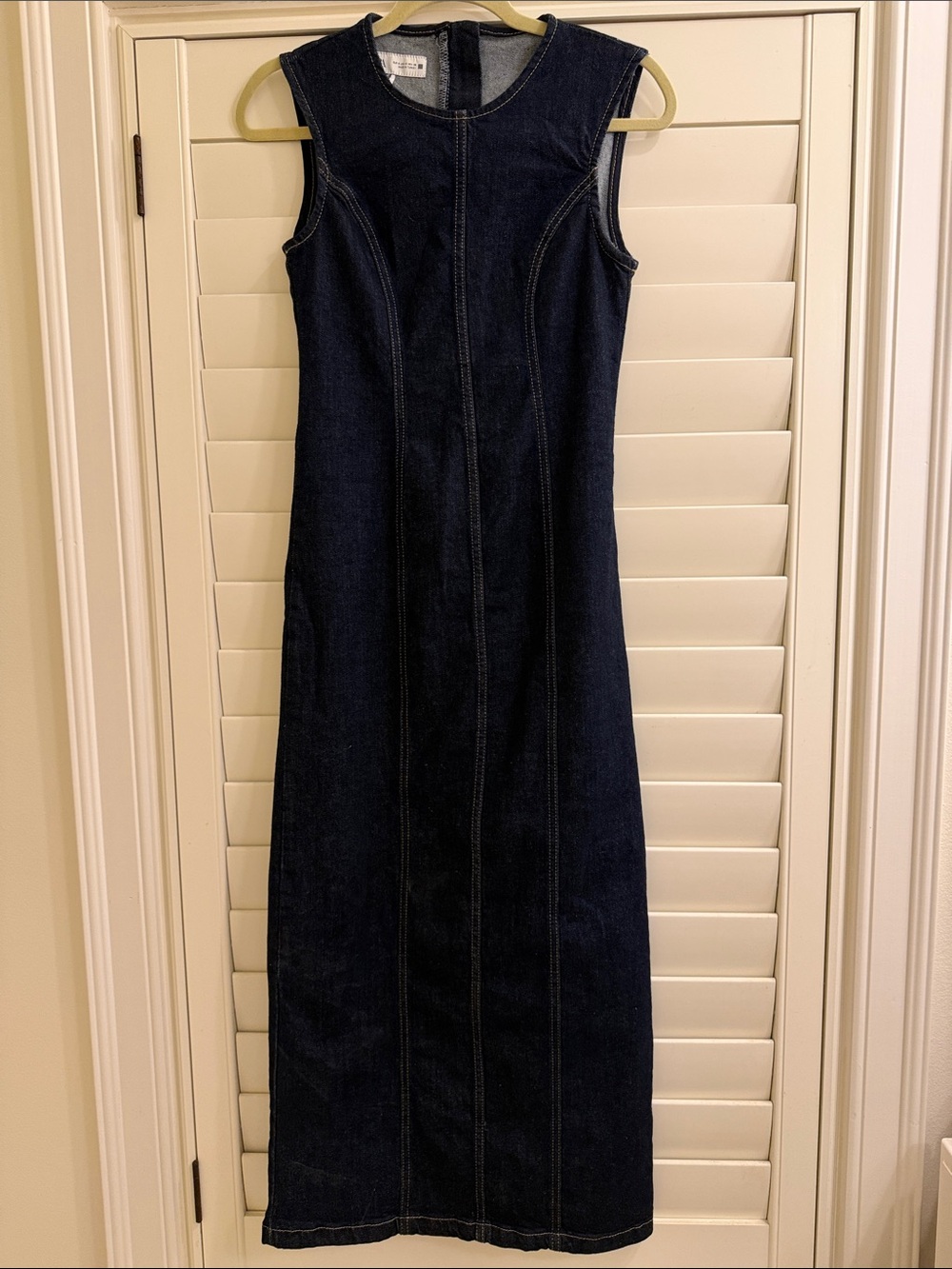 Zara Dark Blue Sleeveless Denim Maxi Dress